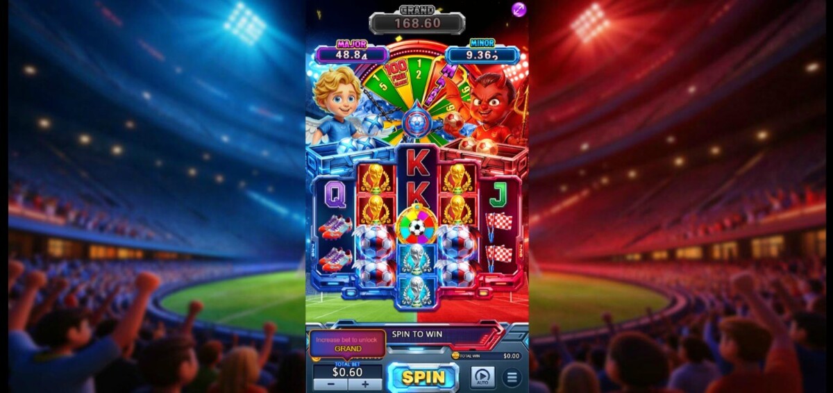 Arab Night Casino مراجعة لعبة السلوت Angel vs Devil Ultimate Goal Showdown مواجهة الميول النهائية للملاك ضد الشيطان