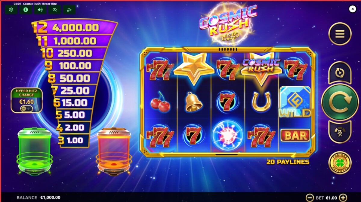 Arab Night Casino مراجعة لعبة السلوت Cosmic Rush Hyper Hitz كوزميك رش هايبر هيتز