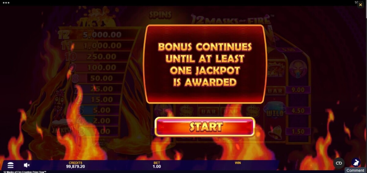 12 Masks of Fire Eruption Prize Flow