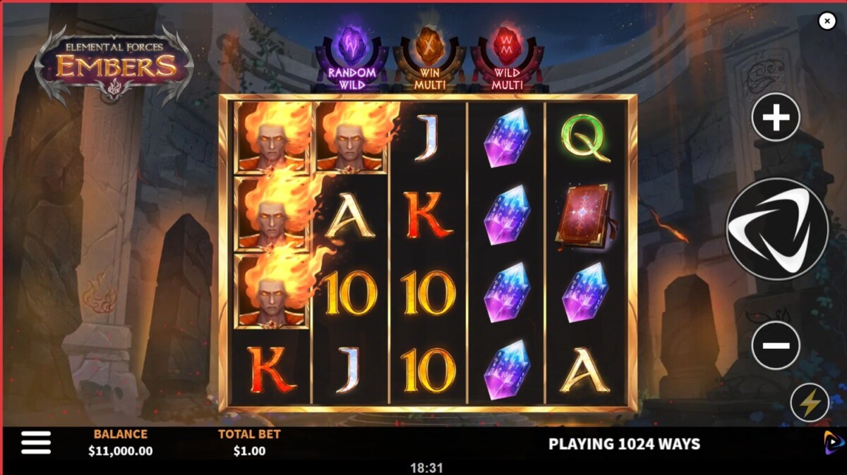 Arab Night Casino مراجعة لعبة سلوت إيمتال فورسز إمبرز عناصر القوى الجمر