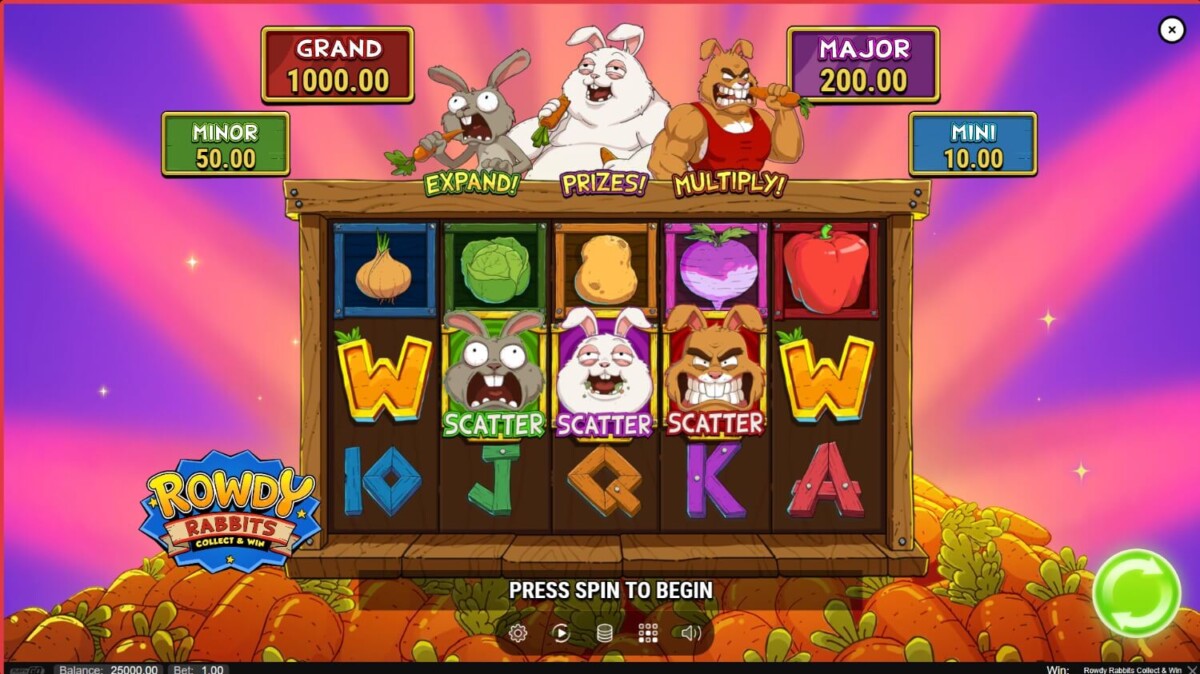 Arab Night Casino مراجعة لعبة الرولدي رابيتس كولكت آند وين Rowdy Rabbits Collect & Win