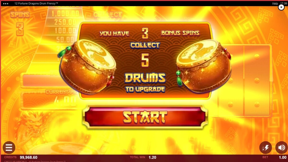 12 تنين الحظ Drum Frenzy