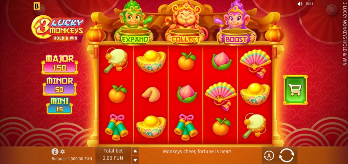 3 Lucky Monkeys Hold & Win