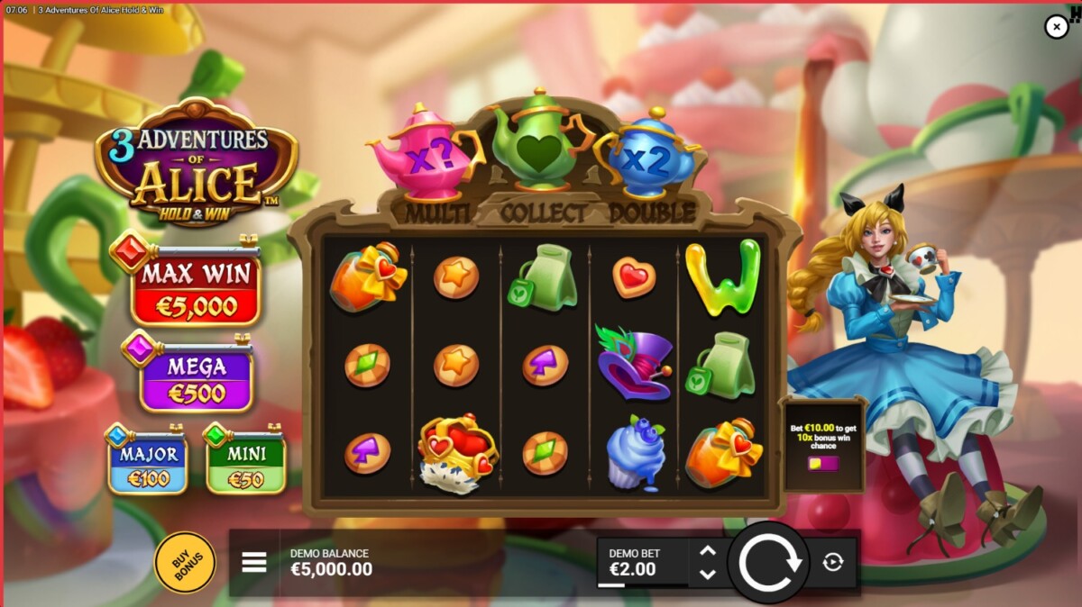 Arab Night Casino مراجعة لعبة السلوت 3 مغامرات أليس Hold & Win مغامرات أليس الثلاثة استمتع واربح