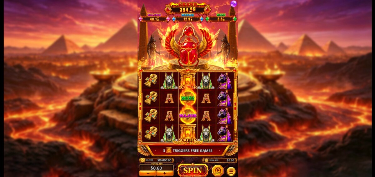 Arab Night Casino مراجعة لعبة سلوت مصر النار المقدسة Egypt Sacred Fire